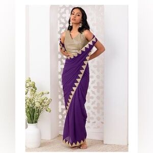 Purple and Gold Saree